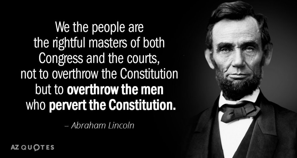 Hallelujah ABRAHAM LINCOLN is RIGHT AMEN!!