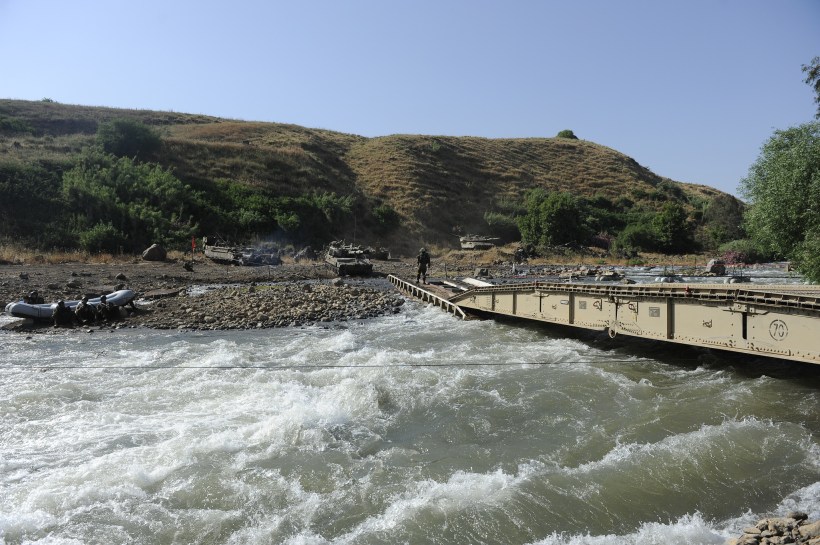 IDF Tank Crossing Over Jordan River Photo: flickr/IDF