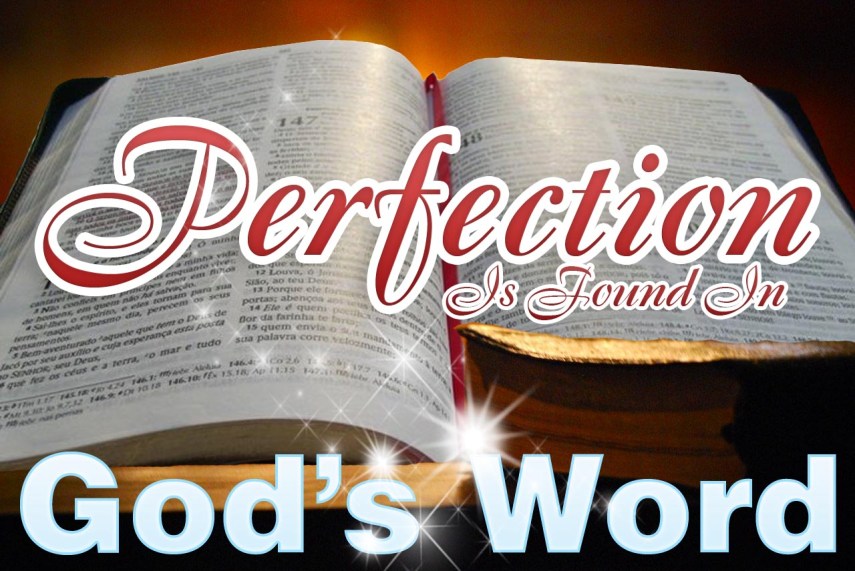 Perfection is found in GODS WORD!!