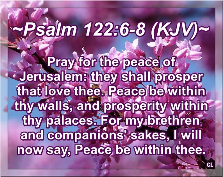 Pray for the Peace of Jerusalem-Yerushalayim!! Image Source: Facebook!!