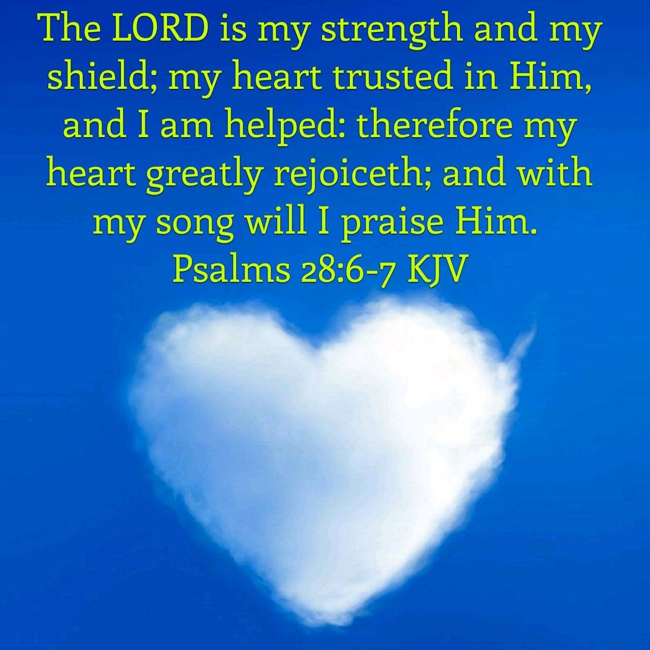 PSALMS 28:6-7 KJV AMEN-AMEIN!!