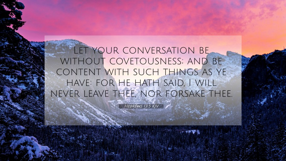 HEBREWS 13:5 KJV KJV AMEN-AMEIN!!