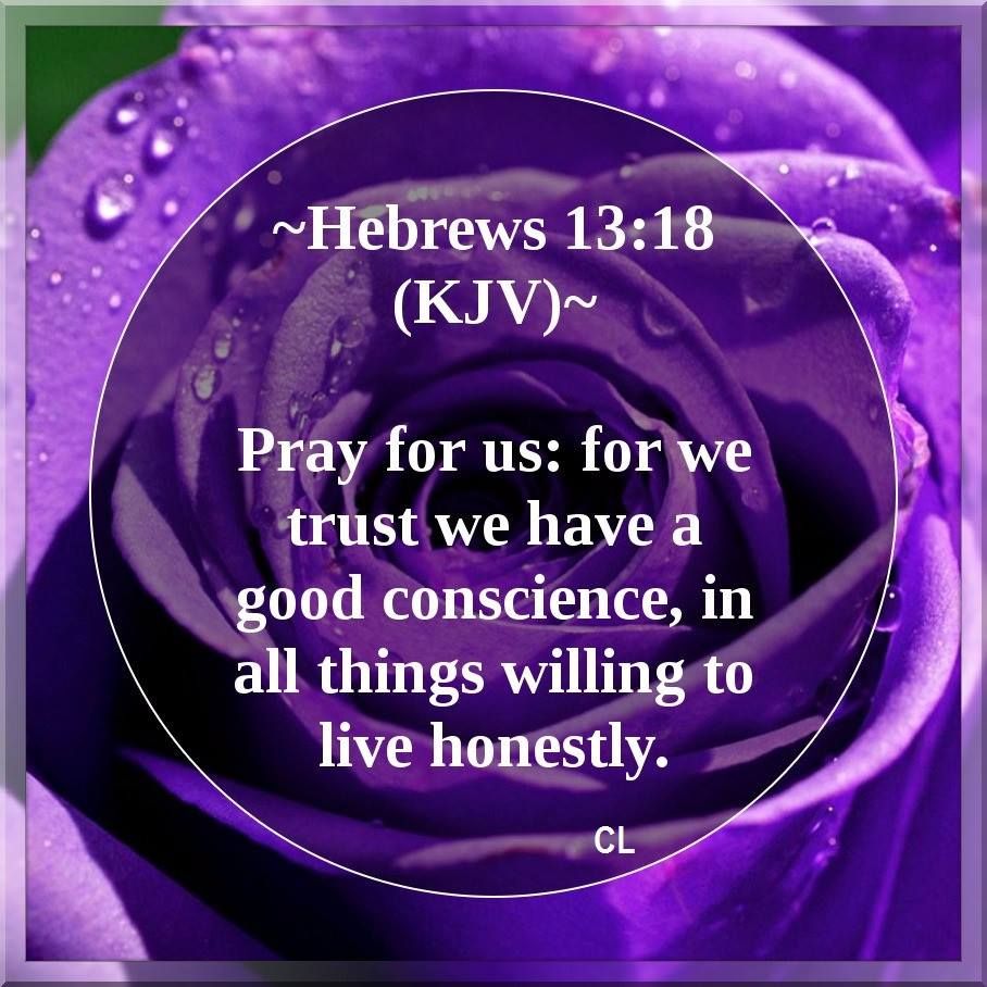 HEBREWS 13:18 KJV HALLELUJAH and AMEN-AMEIN!!