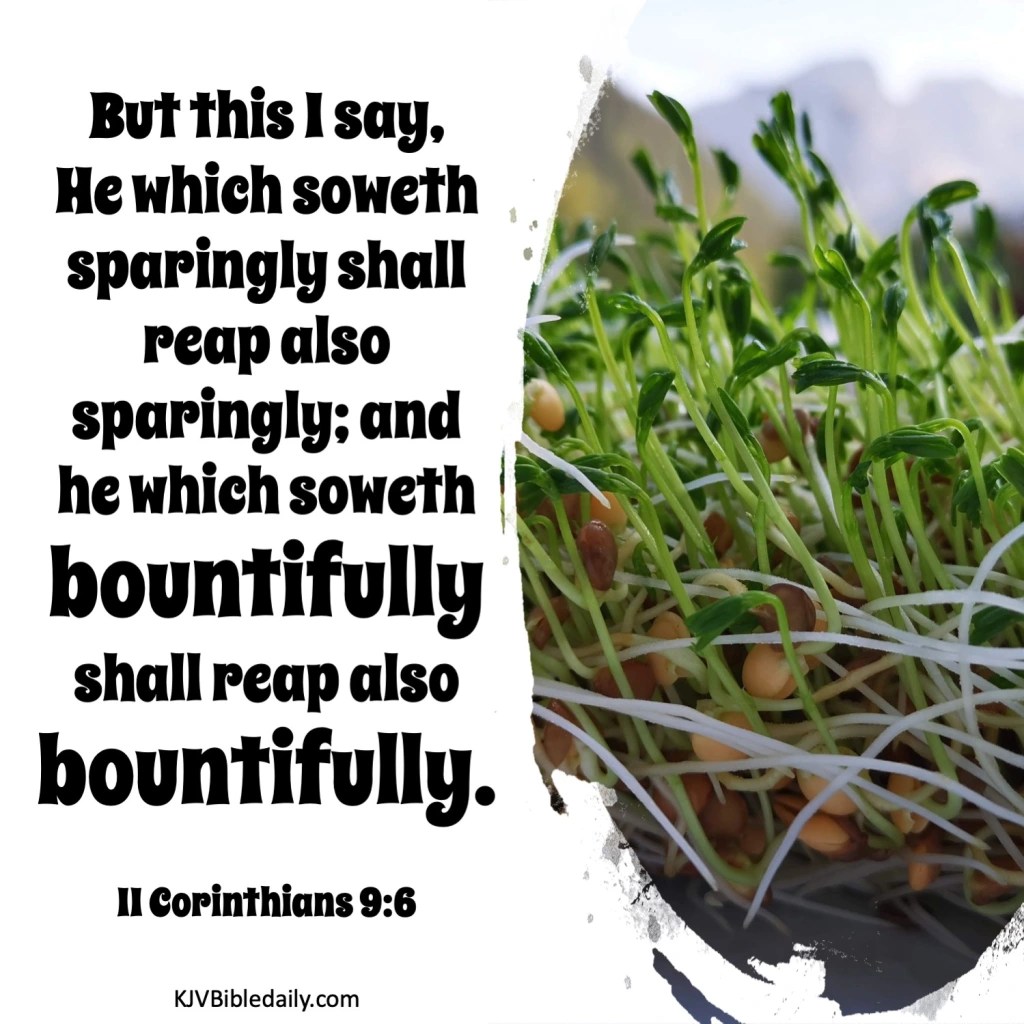 II CORINTHIANS 9:6 KJV AMEN!!